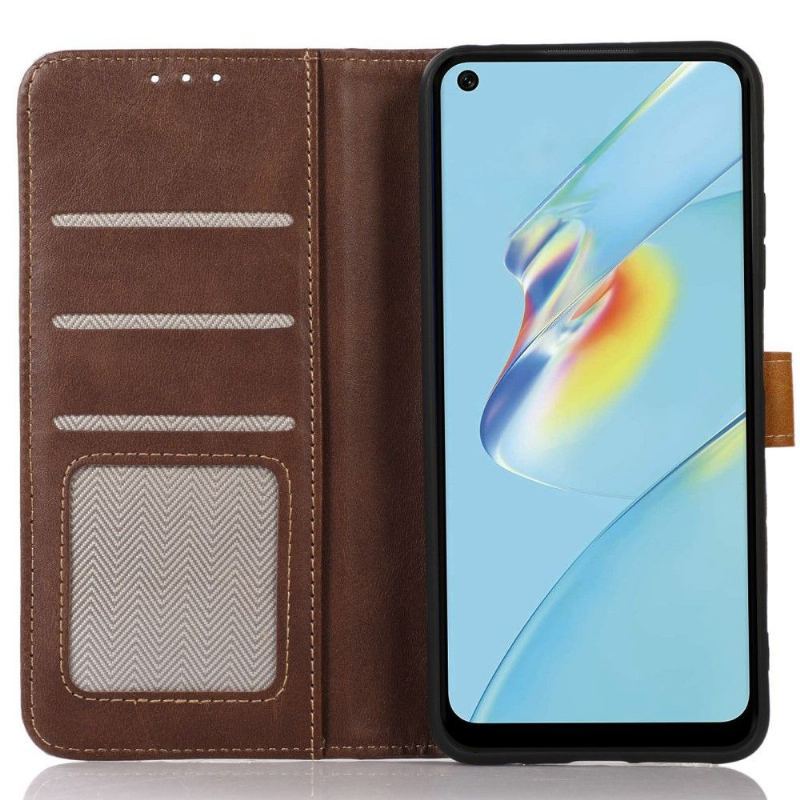 Etui Folio do Oppo Find X5 Classic Premium Faux Leather Z Przeszyciami