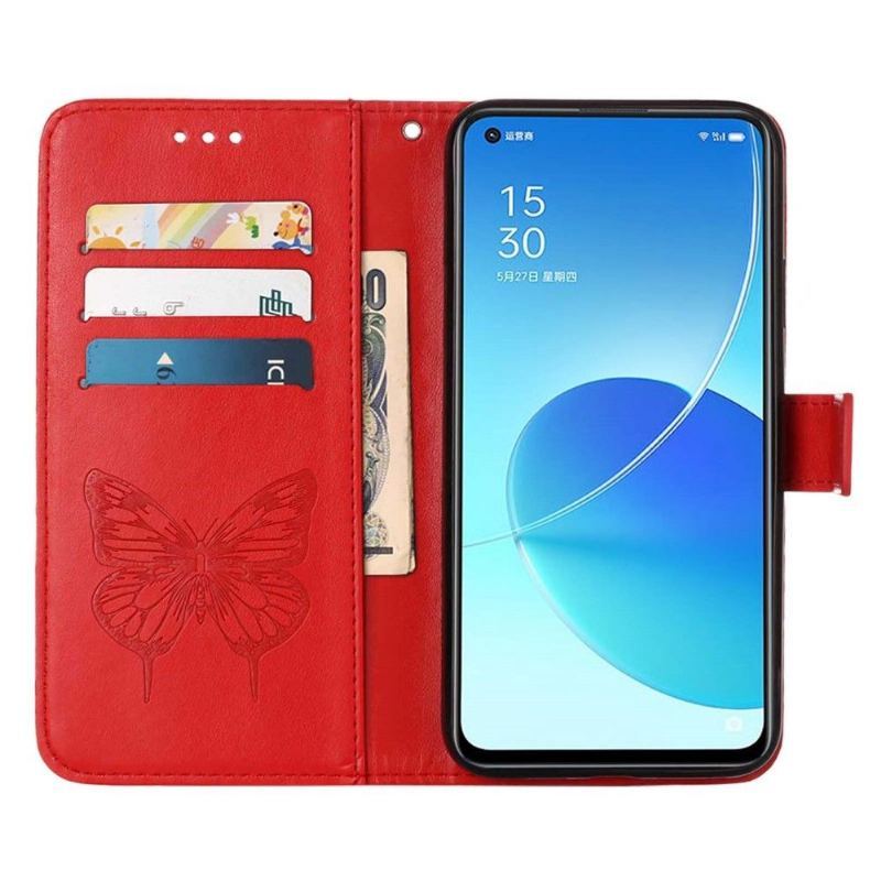 Obudowa Etui Na Telefon do Oppo Find X5 Butterfly Flower Posiadacz Karty