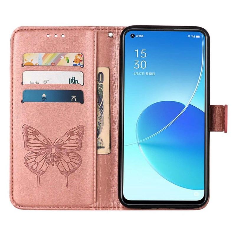 Obudowa Etui Na Telefon do Oppo Find X5 Butterfly Flower Posiadacz Karty