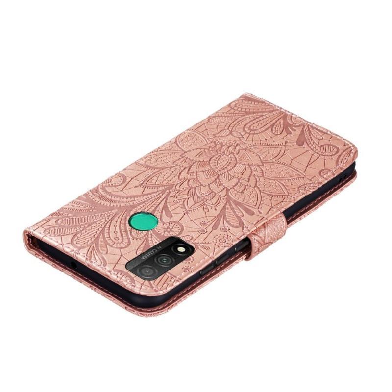 Etui Na Telefon Pokrowce do Huawei P Smart 2020 Biznes Chic Lace Flower - Różowe Złoto