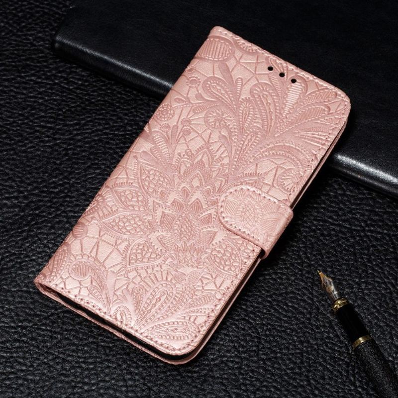 Etui Na Telefon Pokrowce do Huawei P Smart 2020 Biznes Chic Lace Flower - Różowe Złoto