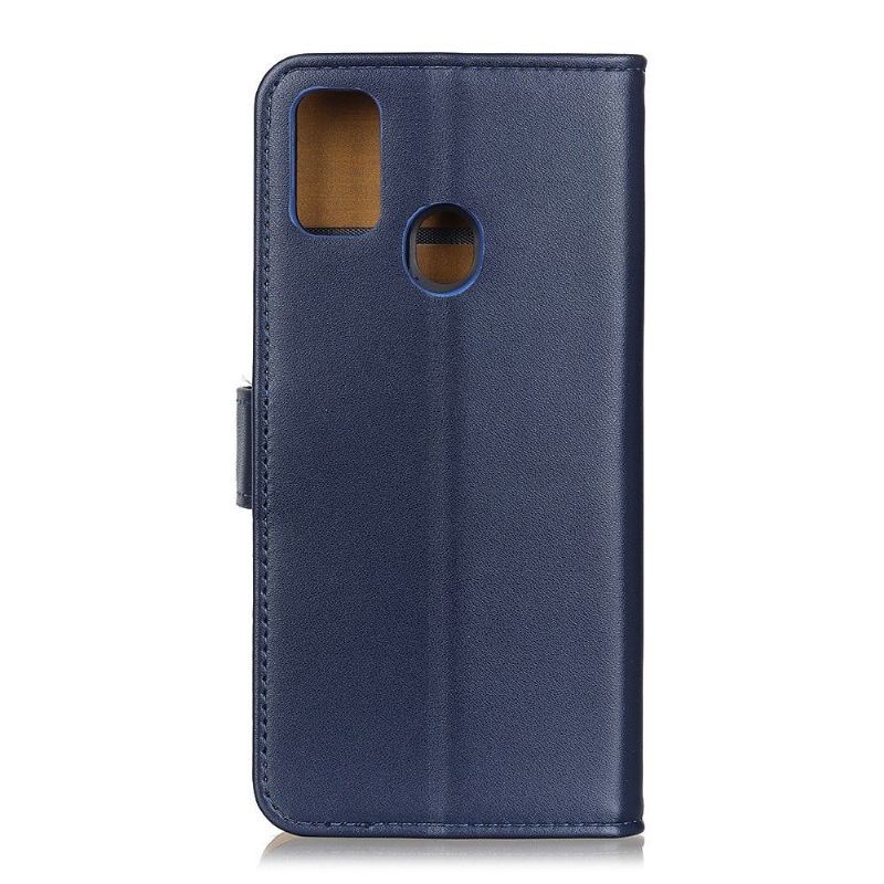 Skórzany Futerał do Huawei P Smart 2020 Anti-fall Basic Faux Leather - Granatowy