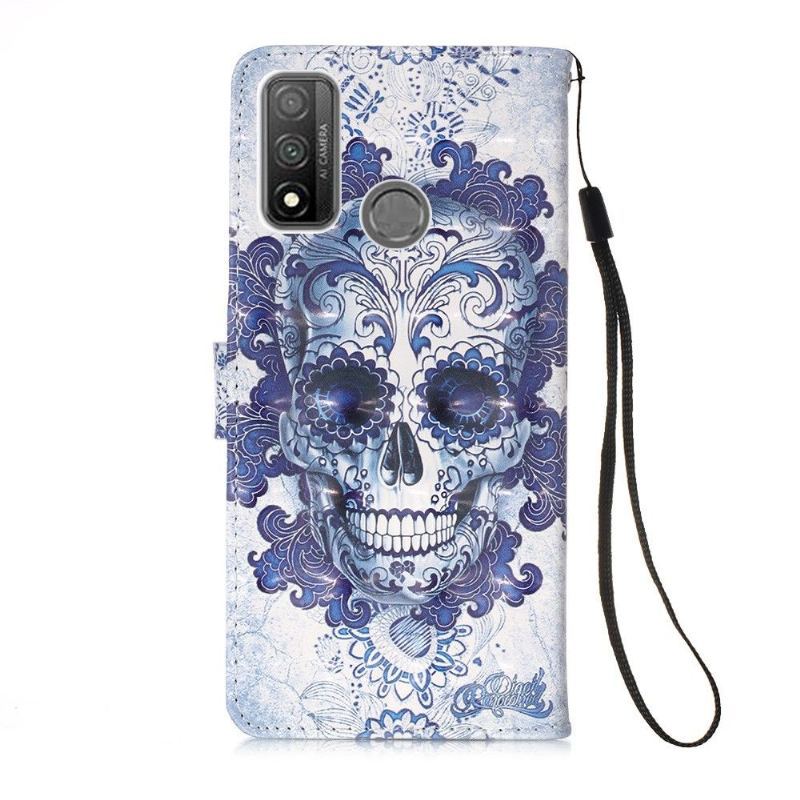 Skórzany Futerał do Huawei P Smart 2020 Calavera Wzór