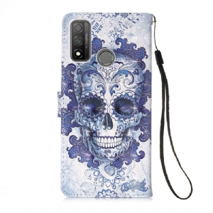 Skórzany Futerał do Huawei P Smart 2020 Calavera Wzór