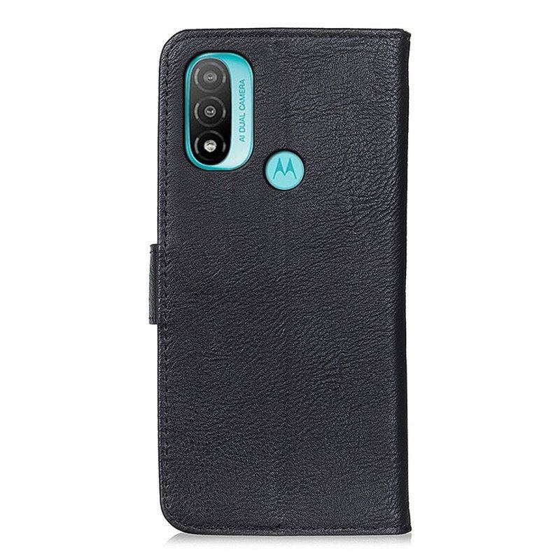 Etui Folio do Moto E40 / E30 / E20 Imitacja Skóry Khazneh