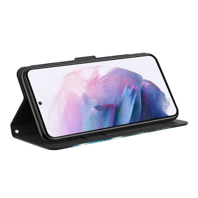 Etui Folio do Moto E40 / E30 / E20 Latające Niebieskie Motyle