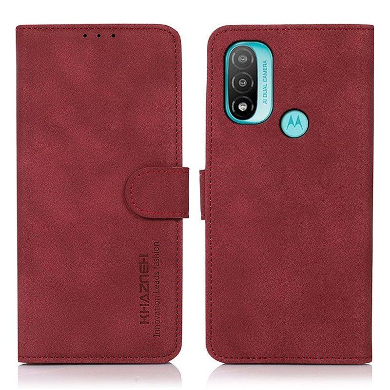 Etui Folio do Moto E40 / E30 / E20 Modny Efekt Skóry Khazneh