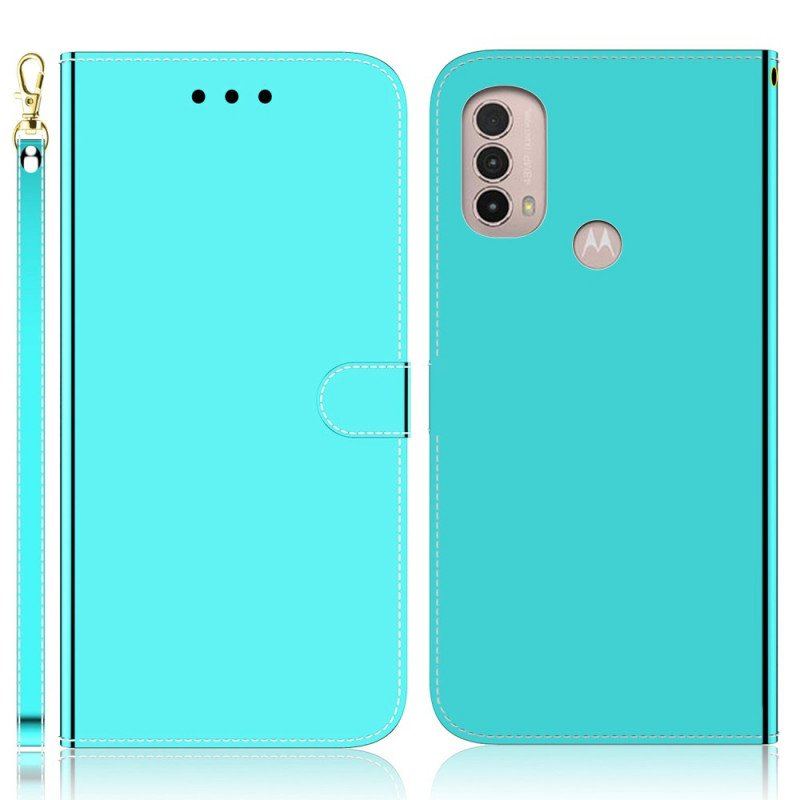 Etui Folio do Moto E40 / E30 / E20 Osłona Lusterka Ze Sztucznej Skóry