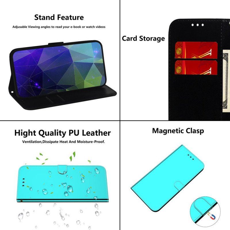 Etui Folio do Moto E40 / E30 / E20 Osłona Lusterka Ze Sztucznej Skóry