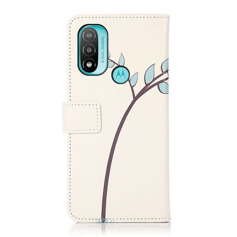 Etui Folio do Moto E40 / E30 / E20 Para Sowy Na Drzewie