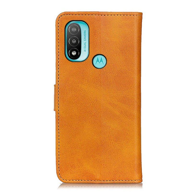 Etui Folio do Moto E40 / E30 / E20 Retro Matowy Efekt Skóry