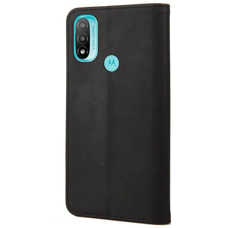 Etui Na Telefon do Moto E40 / E30 / E20 Etui Folio Dwukolorowy Biznesowy Efekt Skóry