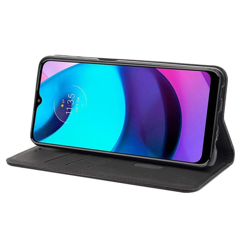 Etui Na Telefon do Moto E40 / E30 / E20 Etui Folio Dwukolorowy Biznesowy Efekt Skóry