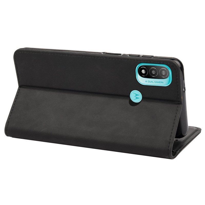 Etui Na Telefon do Moto E40 / E30 / E20 Etui Folio Dwukolorowy Biznesowy Efekt Skóry