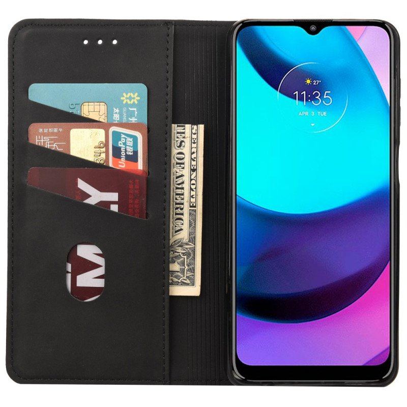 Etui Na Telefon do Moto E40 / E30 / E20 Etui Folio Dwukolorowy Biznesowy Efekt Skóry