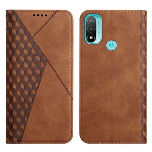 Etui Na Telefon do Moto E40 / E30 / E20 Etui Folio Efekt Geo Skóry