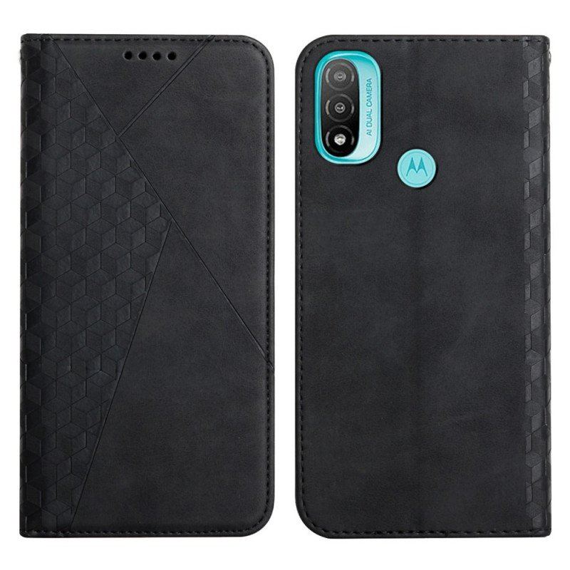 Etui Na Telefon do Moto E40 / E30 / E20 Etui Folio Efekt Geo Skóry