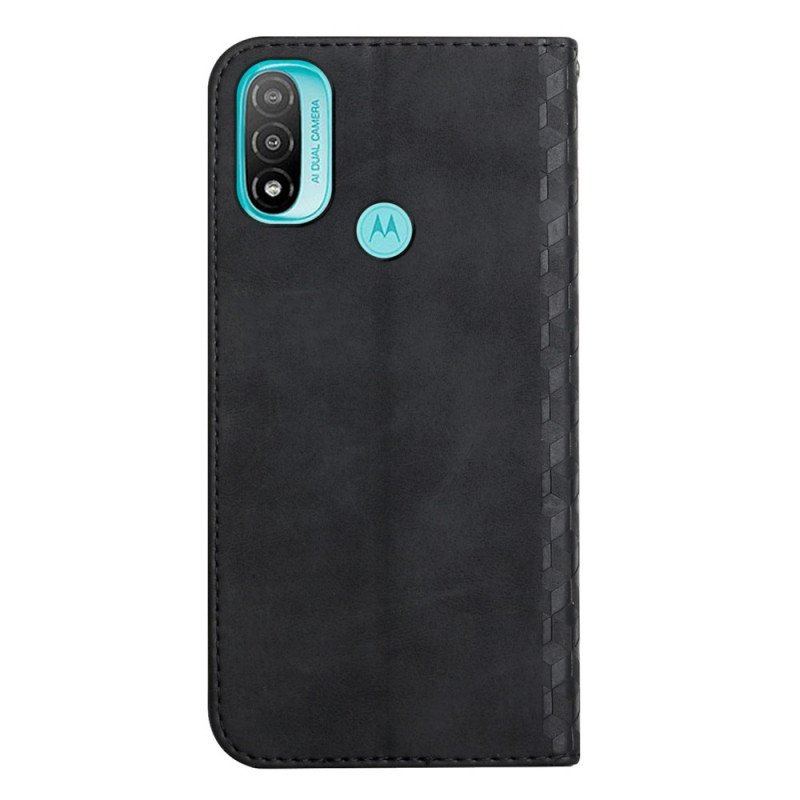 Etui Na Telefon do Moto E40 / E30 / E20 Etui Folio Efekt Geo Skóry