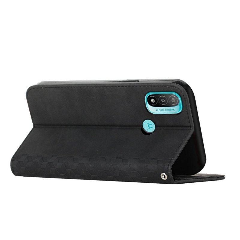 Etui Na Telefon do Moto E40 / E30 / E20 Etui Folio Efekt Geo Skóry