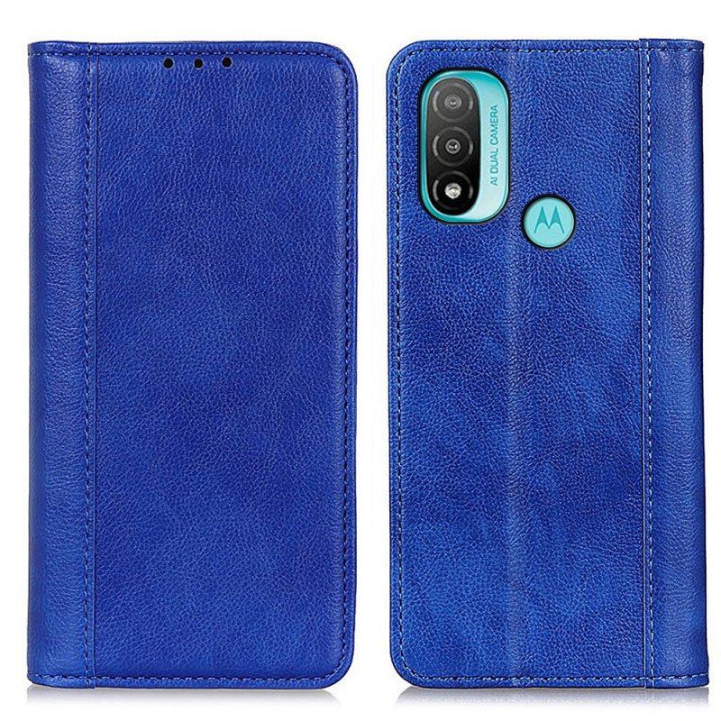 Etui Na Telefon do Moto E40 / E30 / E20 Etui Folio Elegancka Dwoina Skóry Liczi