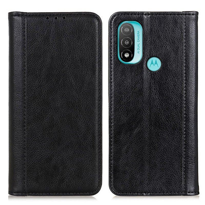 Etui Na Telefon do Moto E40 / E30 / E20 Etui Folio Elegancka Dwoina Skóry Liczi