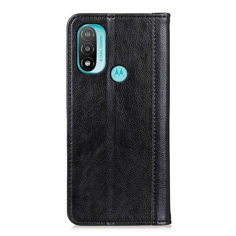 Etui Na Telefon do Moto E40 / E30 / E20 Etui Folio Elegancka Dwoina Skóry Liczi