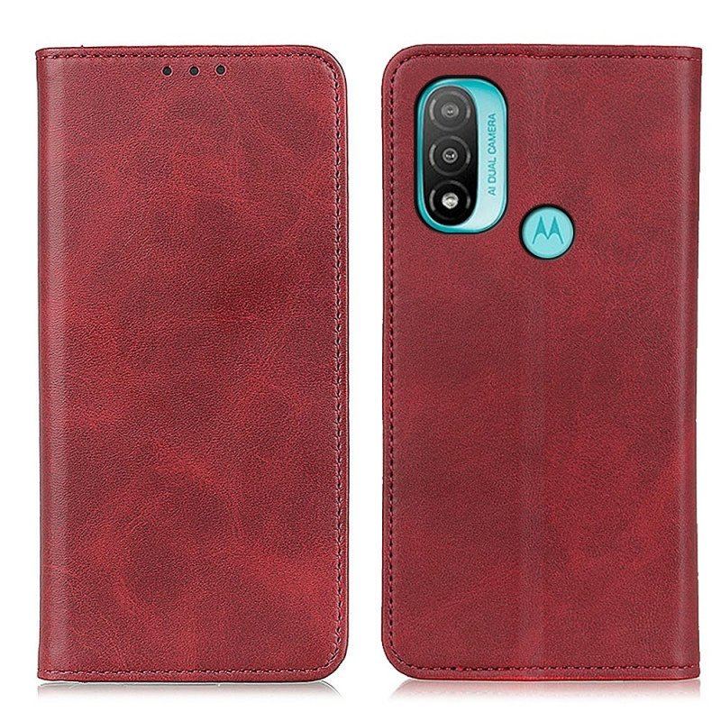 Etui Na Telefon do Moto E40 / E30 / E20 Etui Folio Elegancka Dwoina Skórzana