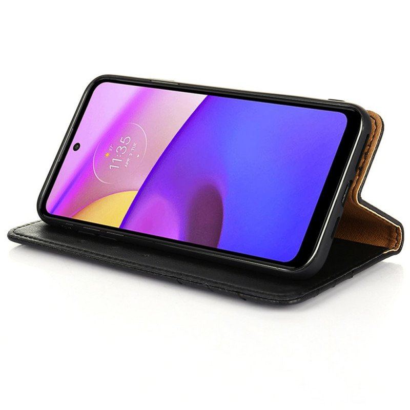 Etui Na Telefon do Moto E40 / E30 / E20 Etui Folio Stylowy Skórzany Nit