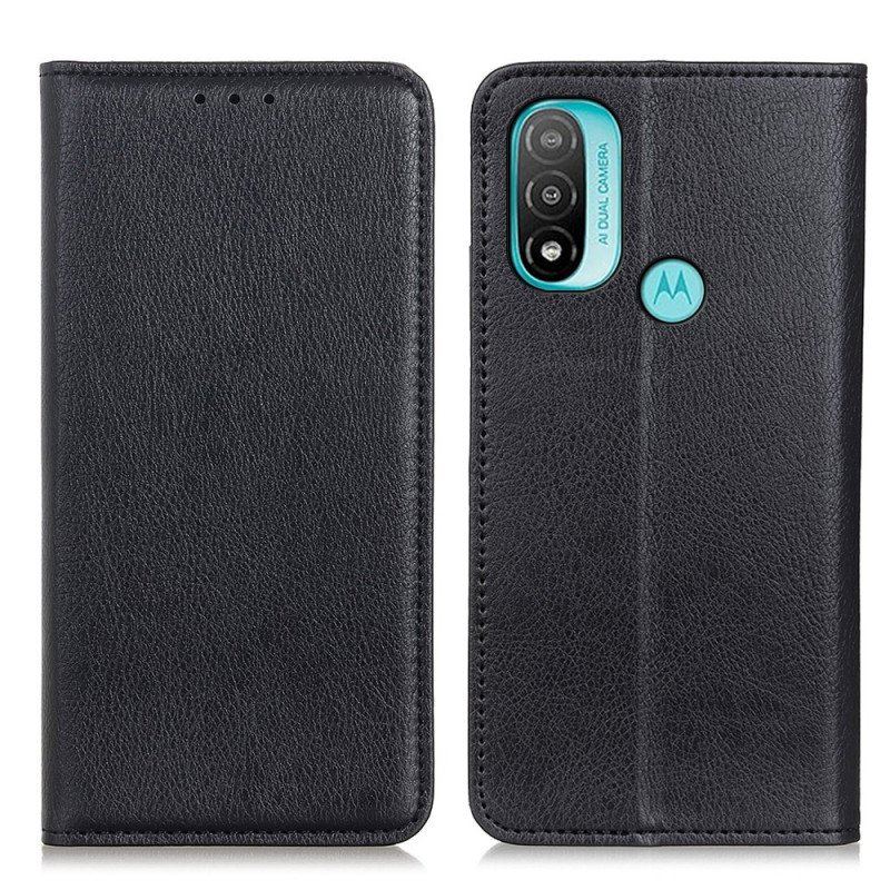 Etui Na Telefon do Moto E40 / E30 / E20 Etui Folio Teksturowana Dwoina Skóry