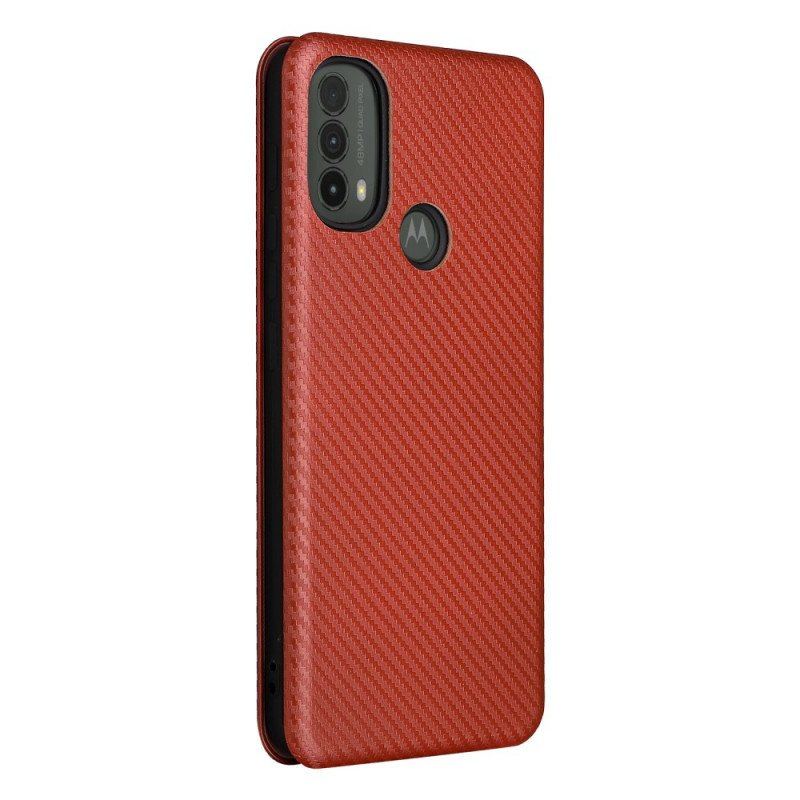 Etui Na Telefon do Moto E40 / E30 / E20 Etui Folio Włókno Węglowe