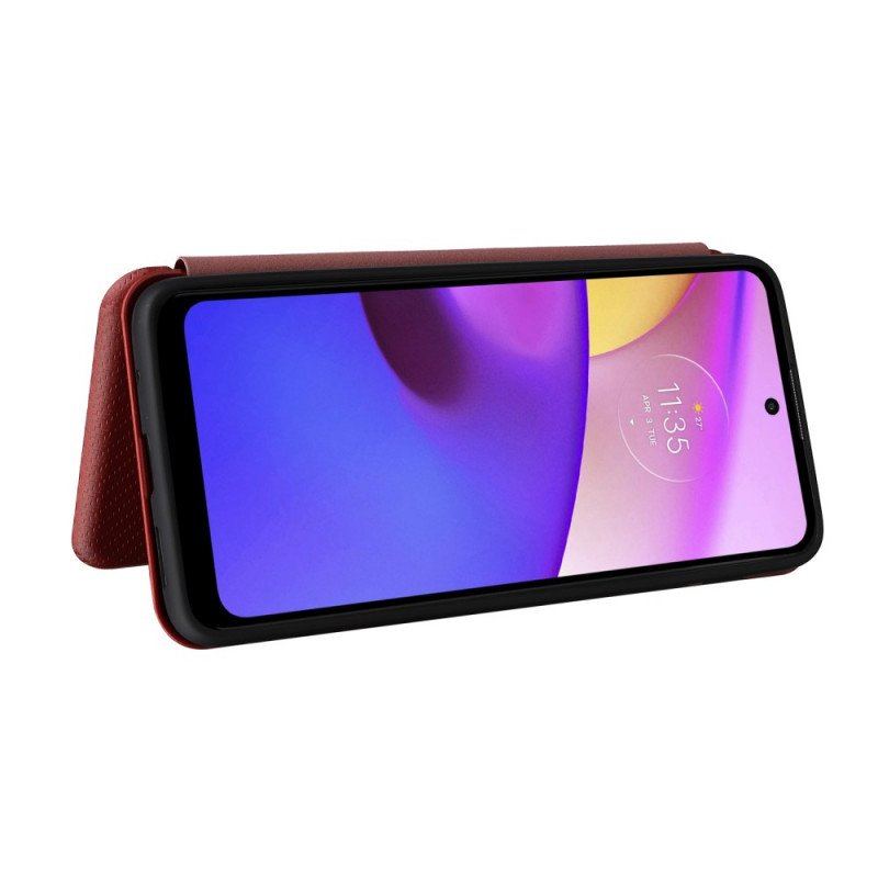 Etui Na Telefon do Moto E40 / E30 / E20 Etui Folio Włókno Węglowe