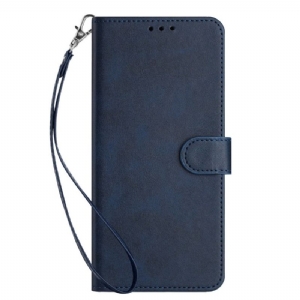 Etui Folio Xiaomi 14t Efekt Skóry Z Paskiem Etui Ochronne