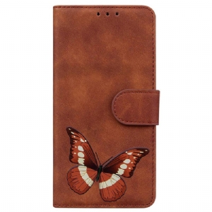 Etui Folio Xiaomi 14t Efekt Zamszu Motyla Etui Ochronne