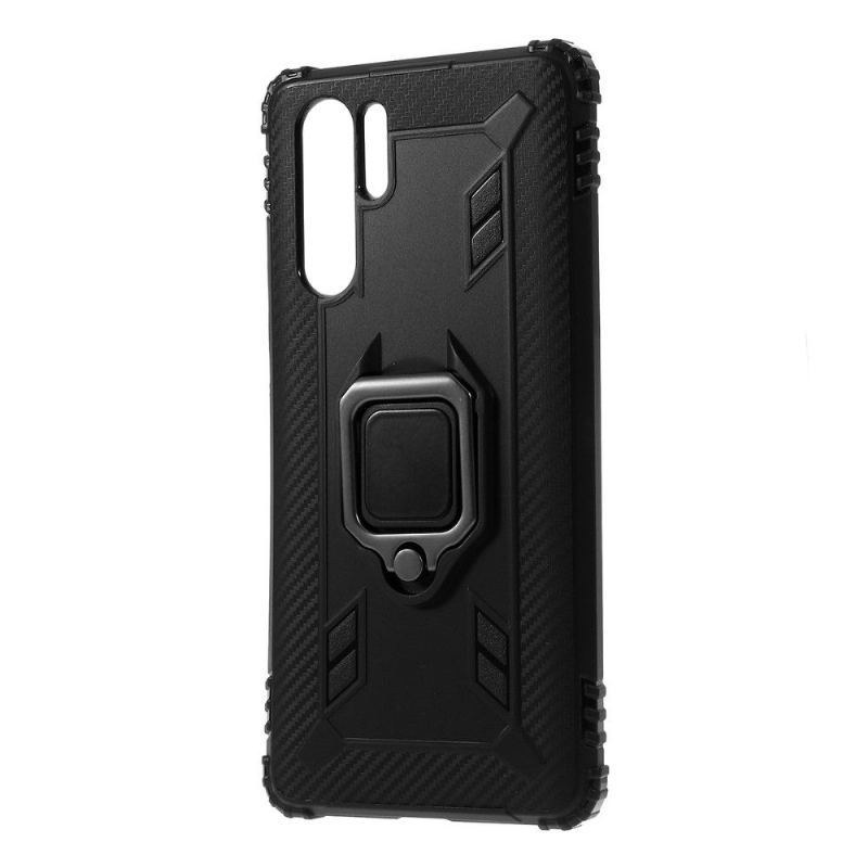 Etui do Huawei P30 Pro Anti-fall Carbon Look Z Pierścieniem Podtrzymującym