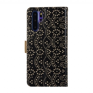 Etui Folio do Huawei P30 Pro Koronkowy Kwiat