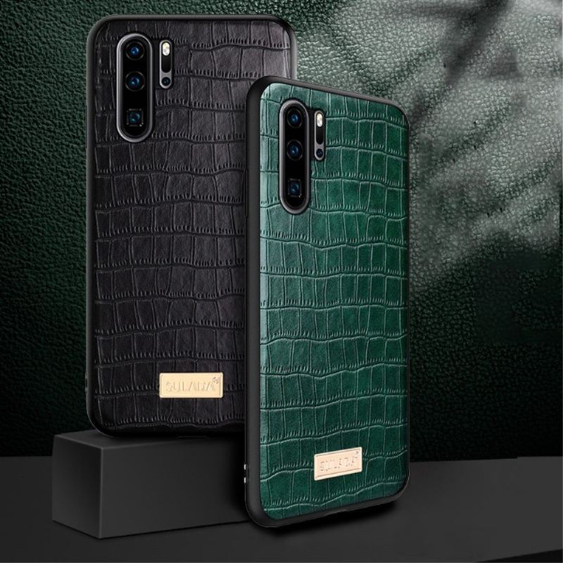 Futerały do Huawei P30 Pro Sulada Croco Efekt Skóry