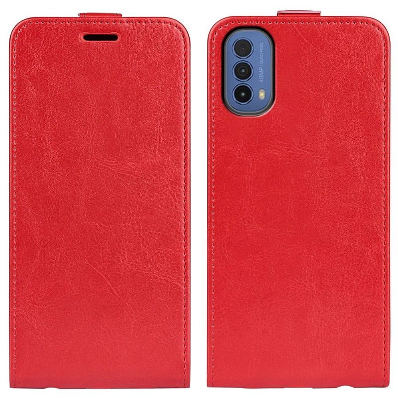 Etui Folio do Motorola Moto E20 / E30 / E40 Classic Skórzany Futerał Ze Sztucznej Skóry W Pionie