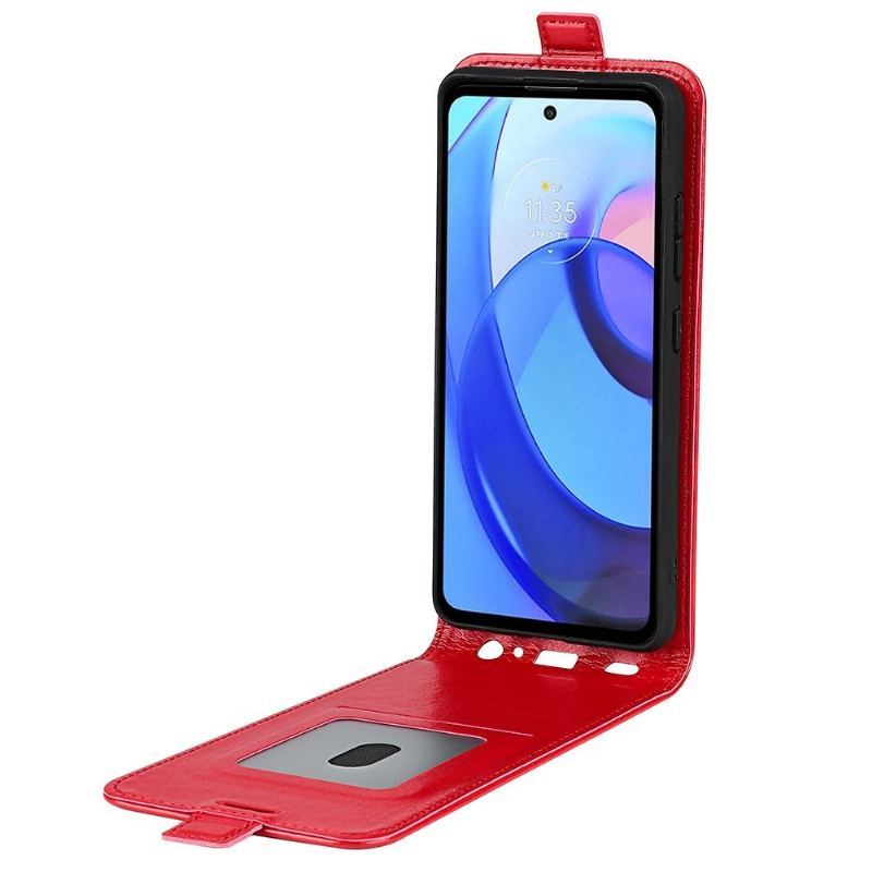 Etui Folio do Motorola Moto E20 / E30 / E40 Classic Skórzany Futerał Ze Sztucznej Skóry W Pionie