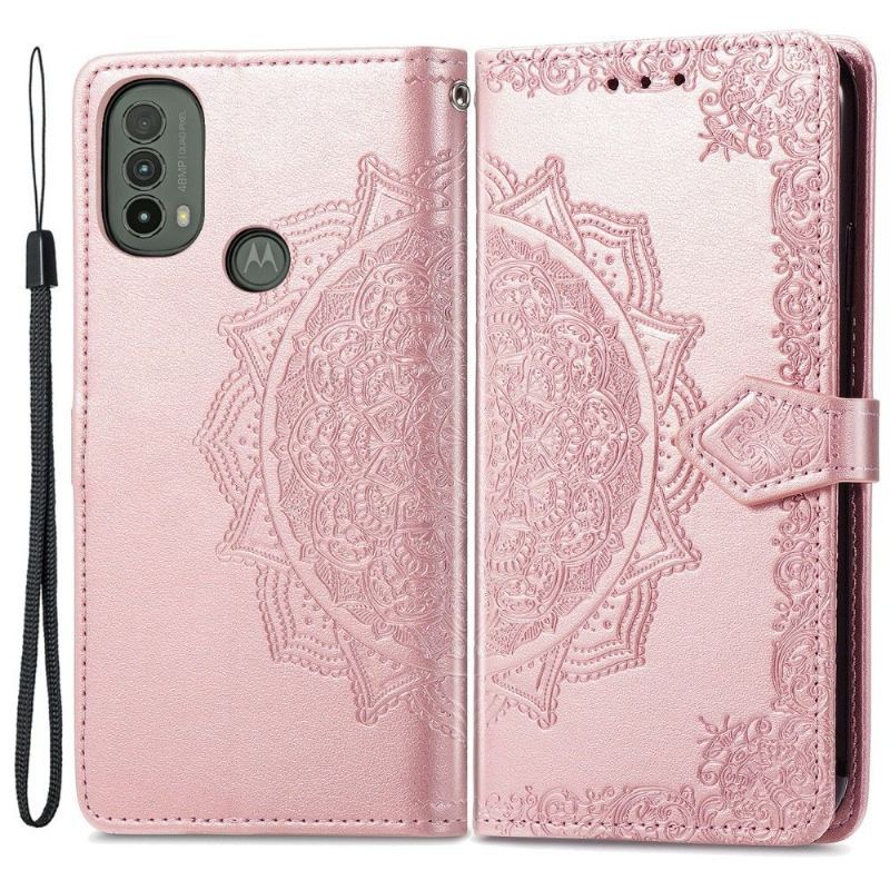 Etui Folio do Motorola Moto E20 / E30 / E40 Mandala Relief Faux Leather