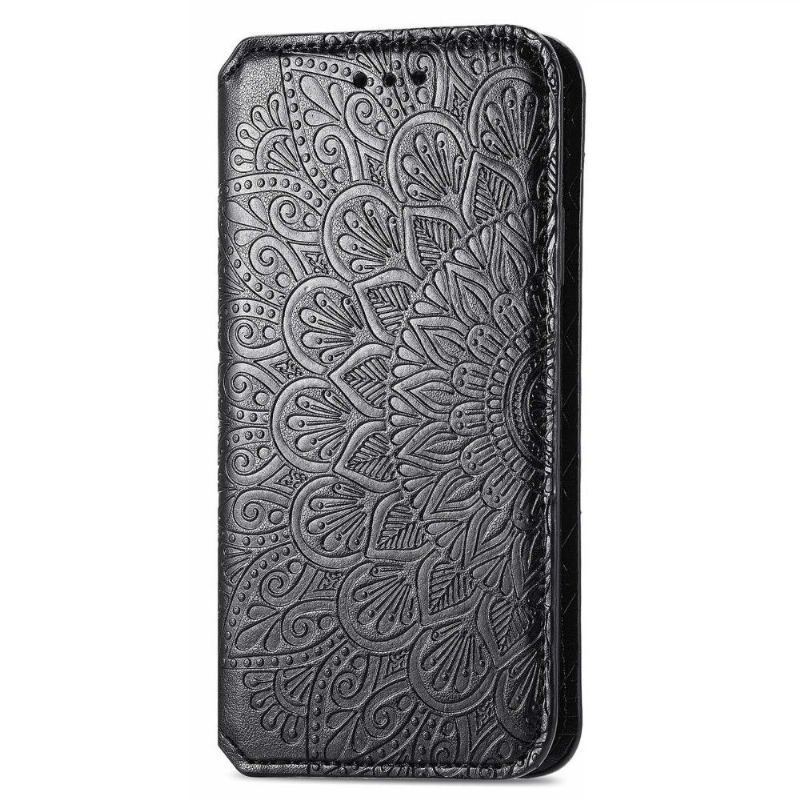 Skórzany Futerał do Motorola Moto E20 / E30 / E40 Anti-fall Etui Folio Flip Chic Mandala