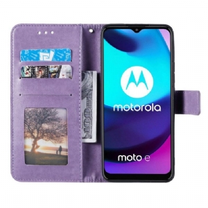 Skórzany Futerał do Motorola Moto E20 / E30 / E40 Anti-fall Mandala Sun