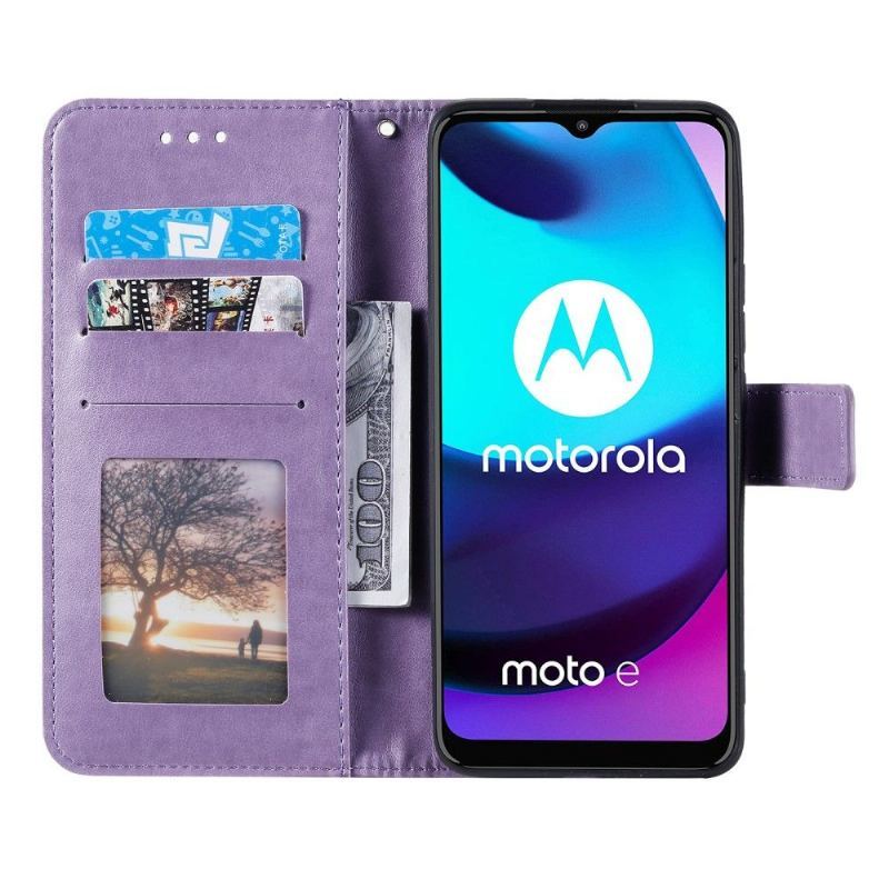 Skórzany Futerał do Motorola Moto E20 / E30 / E40 Anti-fall Mandala Sun