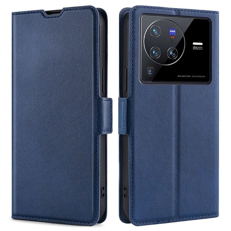 Etui Folio do Vivo X80 Pro Faux Leather Minimalistyczny Biznes