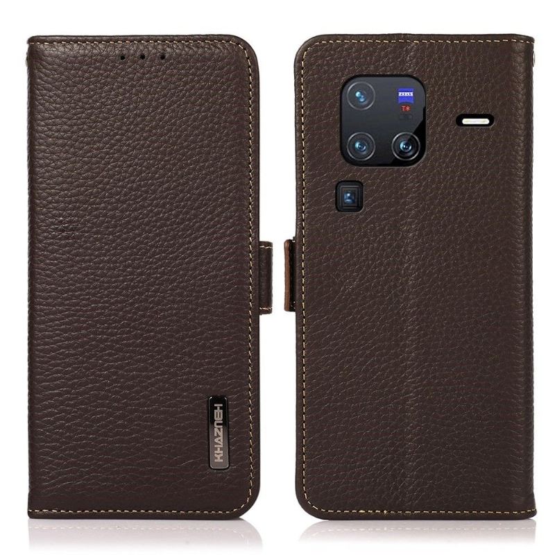 Etui Folio do Vivo X80 Pro Obrzeża Khazneh Grained Leather First