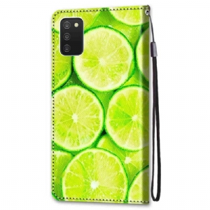 Etui Folio do Samsung Galaxy A03s Classic Cytryna