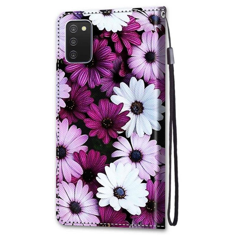 Etui Folio do Samsung Galaxy A03s Classic Kolorowe Stokrotki