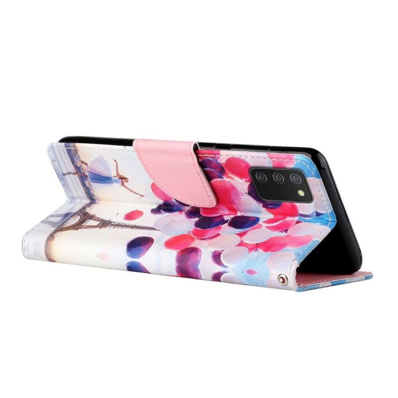 Etui Folio do Samsung Galaxy A03s Dziewczyna Z Balonem Na Wieży Eiffla