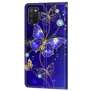 Etui Folio do Samsung Galaxy A03s Fioletowy Motyl