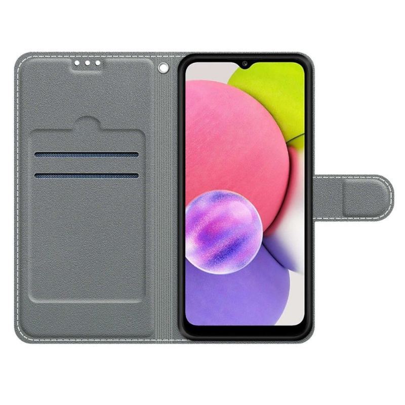 Etui Folio do Samsung Galaxy A03s Obrzeża Ilustracja Dzikie Liście