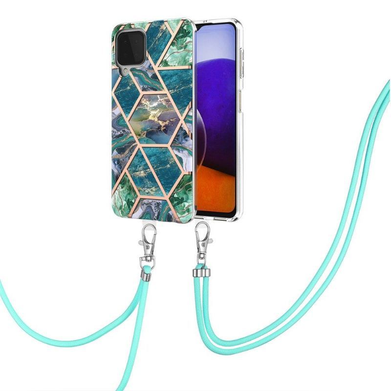 Etui do Samsung Galaxy A22 4G ze Sznurkiem Geometryczne